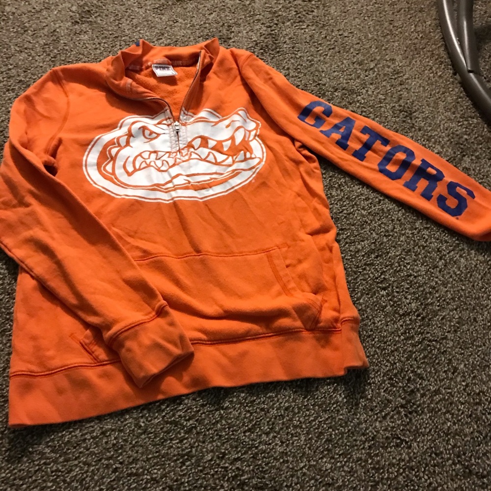 Orange pink by vs half zip sweater